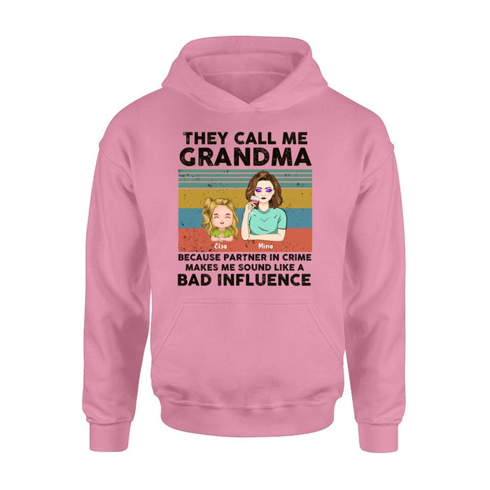 Personalized Grandpa/Grandma T-shirt/Long Sleeve/Sweatshirt/Hoodie - Gift Idea For Grandparents - Up to 7 Kids - They Call Me Grandma