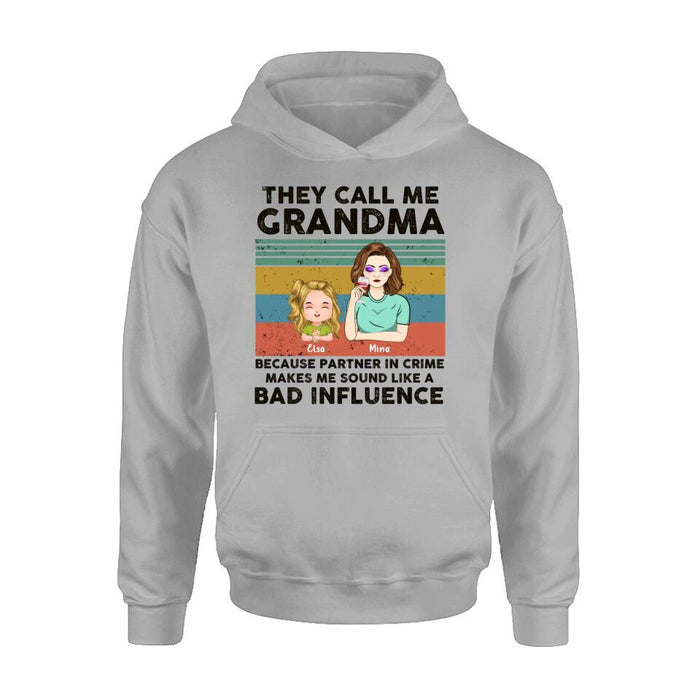 Personalized Grandpa/Grandma T-shirt/Long Sleeve/Sweatshirt/Hoodie - Gift Idea For Grandparents - Up to 7 Kids - They Call Me Grandma