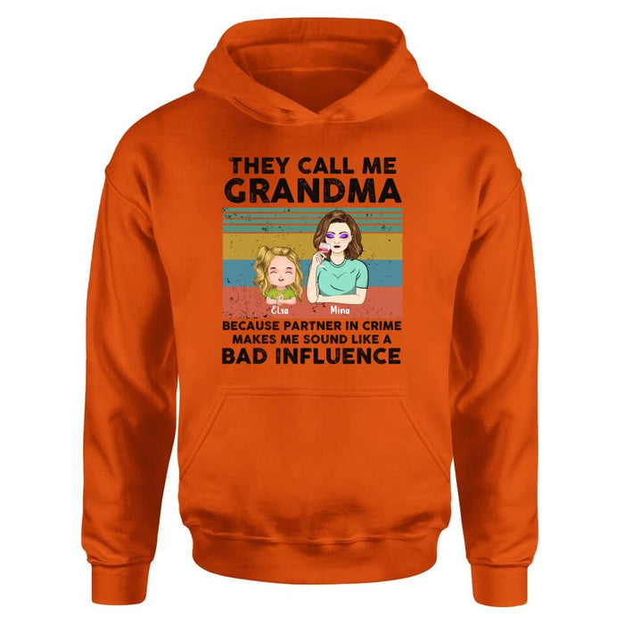 Personalized Grandpa/Grandma T-shirt/Long Sleeve/Sweatshirt/Hoodie - Gift Idea For Grandparents - Up to 7 Kids - They Call Me Grandma