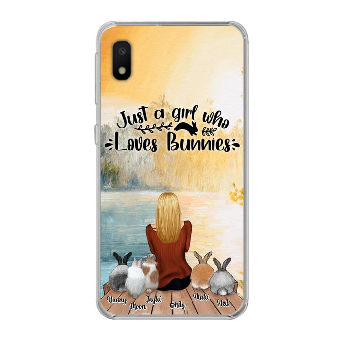 Personalized Rabbit Mom Phone Case - Up to 5 Rabbits - Gift Idea For Rabbit Lovers - Just A Girl Who Loves Bunnies - Case for Samsung Galaxy A
