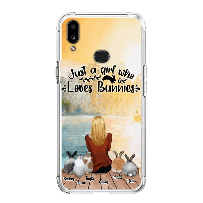 Personalized Rabbit Mom Phone Case - Up to 5 Rabbits - Gift Idea For Rabbit Lovers - Just A Girl Who Loves Bunnies - Case for Samsung Galaxy A