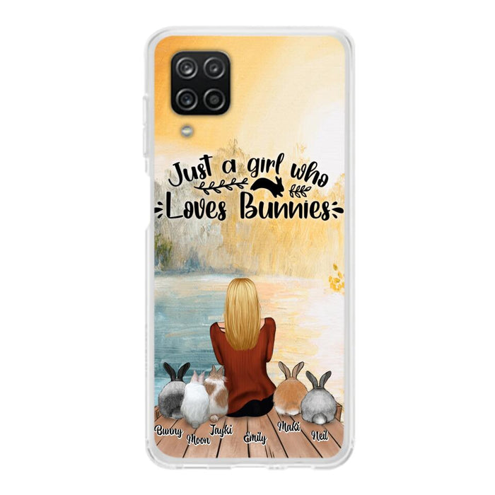 Personalized Rabbit Mom Phone Case - Up to 5 Rabbits - Gift Idea For Rabbit Lovers - Just A Girl Who Loves Bunnies - Case for Samsung Galaxy A