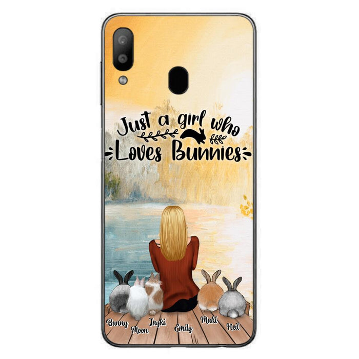 Personalized Rabbit Mom Phone Case - Up to 5 Rabbits - Gift Idea For Rabbit Lovers - Just A Girl Who Loves Bunnies - Case for Samsung Galaxy A