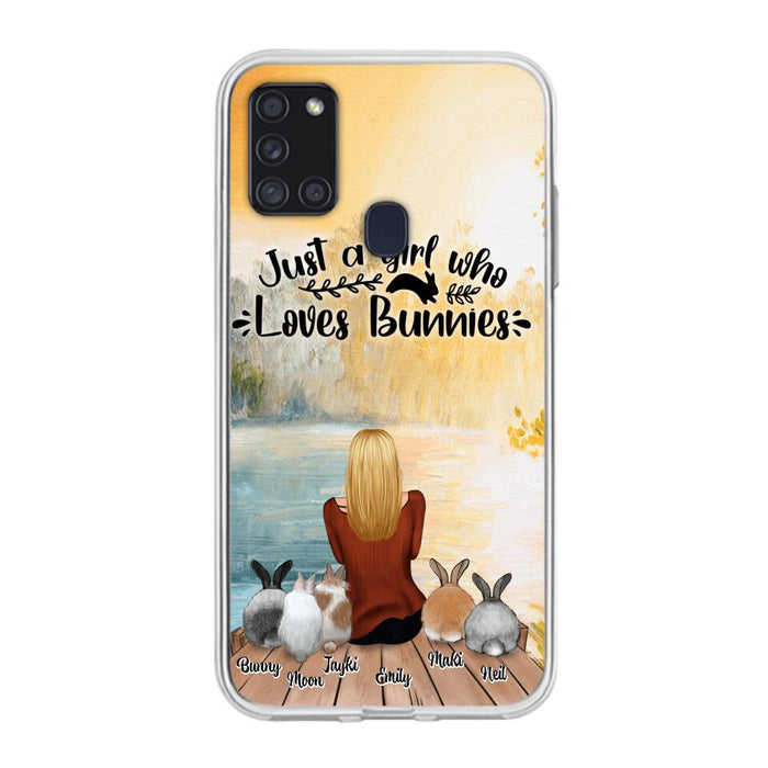 Personalized Rabbit Mom Phone Case - Up to 5 Rabbits - Gift Idea For Rabbit Lovers - Just A Girl Who Loves Bunnies - Case for Samsung Galaxy A