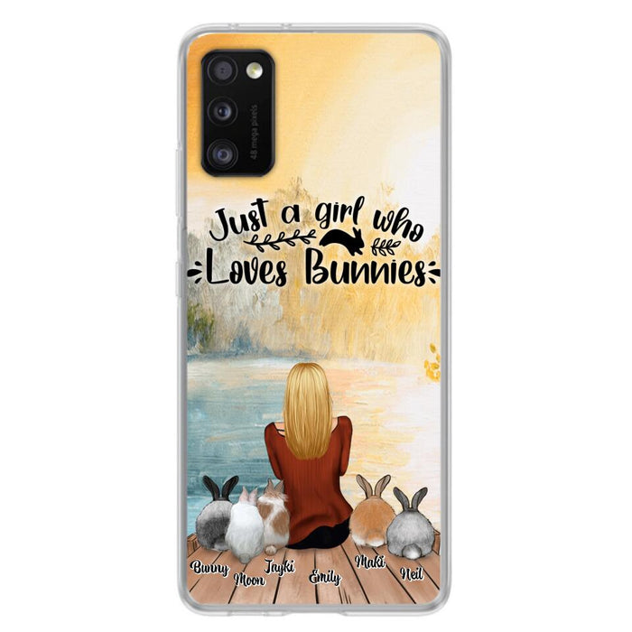 Personalized Rabbit Mom Phone Case - Up to 5 Rabbits - Gift Idea For Rabbit Lovers - Just A Girl Who Loves Bunnies - Case for Samsung Galaxy A