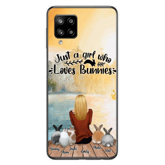 Personalized Rabbit Mom Phone Case - Up to 5 Rabbits - Gift Idea For Rabbit Lovers - Just A Girl Who Loves Bunnies - Case for Samsung Galaxy A