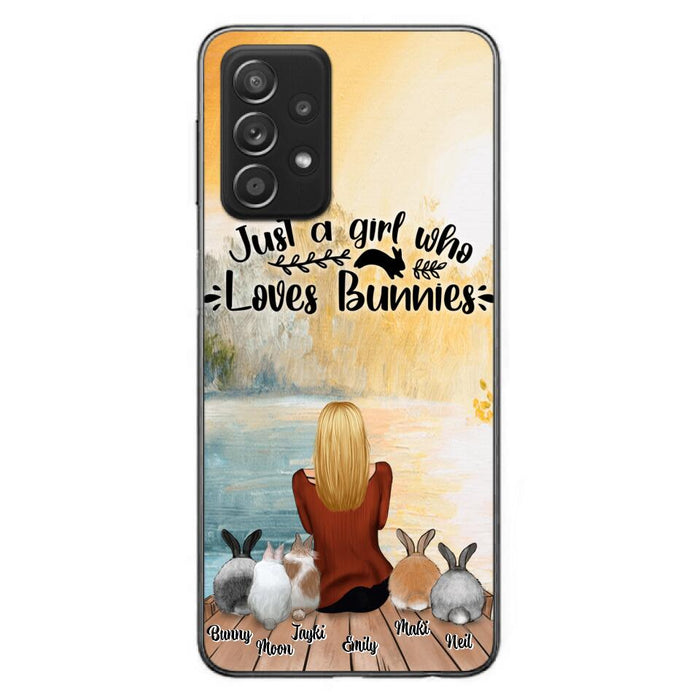 Personalized Rabbit Mom Phone Case - Up to 5 Rabbits - Gift Idea For Rabbit Lovers - Just A Girl Who Loves Bunnies - Case for Samsung Galaxy A