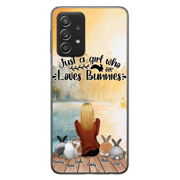 Personalized Rabbit Mom Phone Case - Up to 5 Rabbits - Gift Idea For Rabbit Lovers - Just A Girl Who Loves Bunnies - Case for Samsung Galaxy A