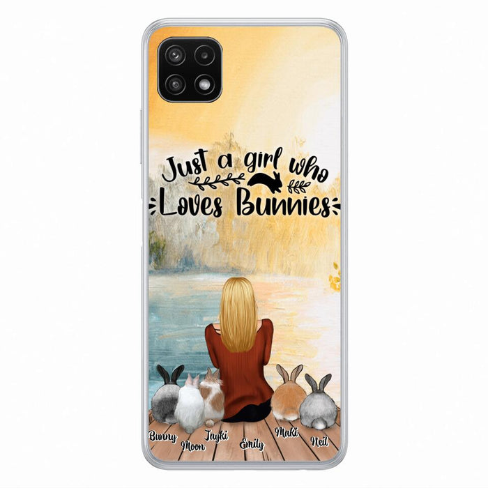Personalized Rabbit Mom Phone Case - Up to 5 Rabbits - Gift Idea For Rabbit Lovers - Just A Girl Who Loves Bunnies - Case for Samsung Galaxy A