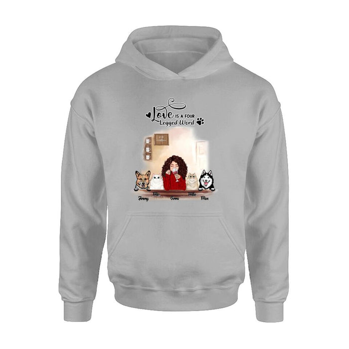 Personalized Dog Cat T-shirt/Hoodie/Sweatshirt - Gift for Dog Mom/Cat Mom - Up to 4 Pets