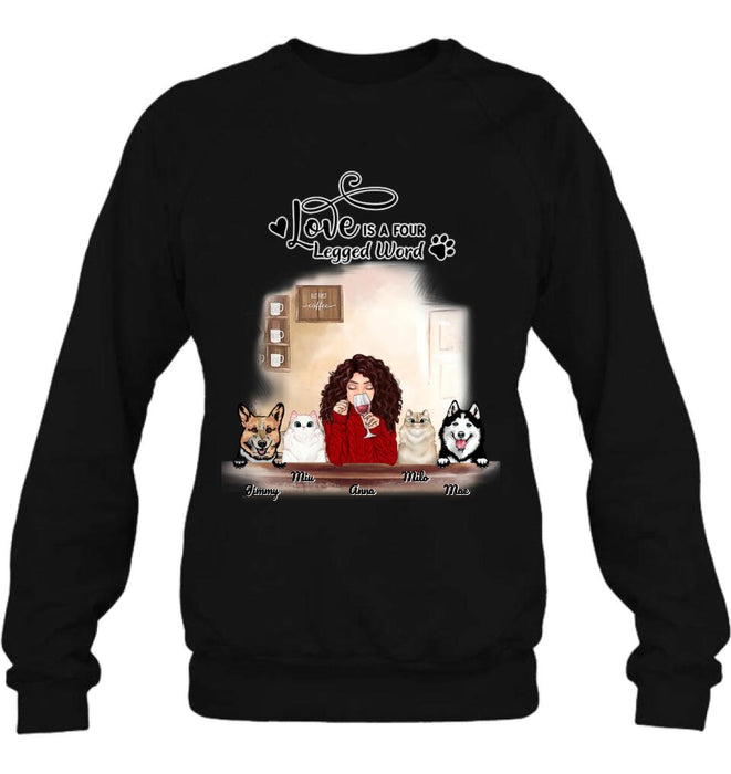 Personalized Dog Cat T-shirt/Hoodie/Sweatshirt - Gift for Dog Mom/Cat Mom - Up to 4 Pets