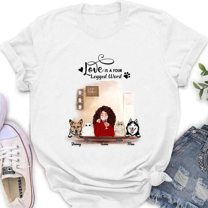 Personalized Dog Cat T-shirt/Hoodie/Sweatshirt - Gift for Dog Mom/Cat Mom - Up to 4 Pets