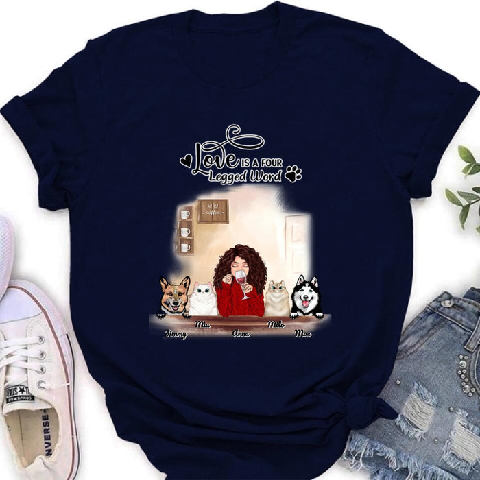 Personalized Dog Cat T-shirt/Hoodie/Sweatshirt - Gift for Dog Mom/Cat Mom - Up to 4 Pets