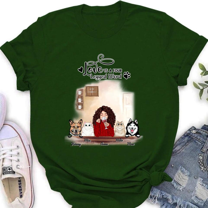 Personalized Dog Cat T-shirt/Hoodie/Sweatshirt - Gift for Dog Mom/Cat Mom - Up to 4 Pets