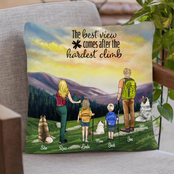 Personalized Hiking Pillow - Full Options - Best Father's day Gift From Wife To Husband - The Best View Comes After The Hardest Climb - BHN3H5
