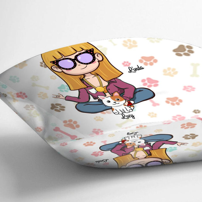 Personalized Cats and Owner Pillow Cover - Mom/Dad and Up to 5 Cats - Father's day gift idea for Cat Dad - I Look Normal But Believe Me, I Talk To Cats - RB2SYX