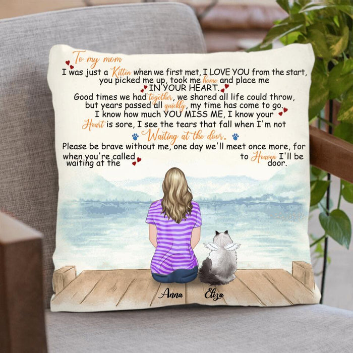 Personalized Memorial Cat Pillow Cover - Single Parent With Up to 4 Cats - Memorial Gift For Cat Lovers - M04NKJ