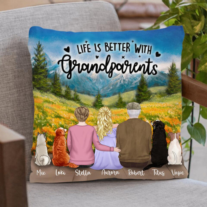 Personalized Grandparents Pillow Cover/Cushion Cover - Up to 4 Pets - Best Gift From Grandkids To Grandparents - You're my best Grandparents - D8FYGD