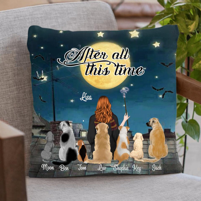 Personalized Witch Pillow Cover - Up to 7 Dogs - Gift For Dog Lovers - After All This Time
