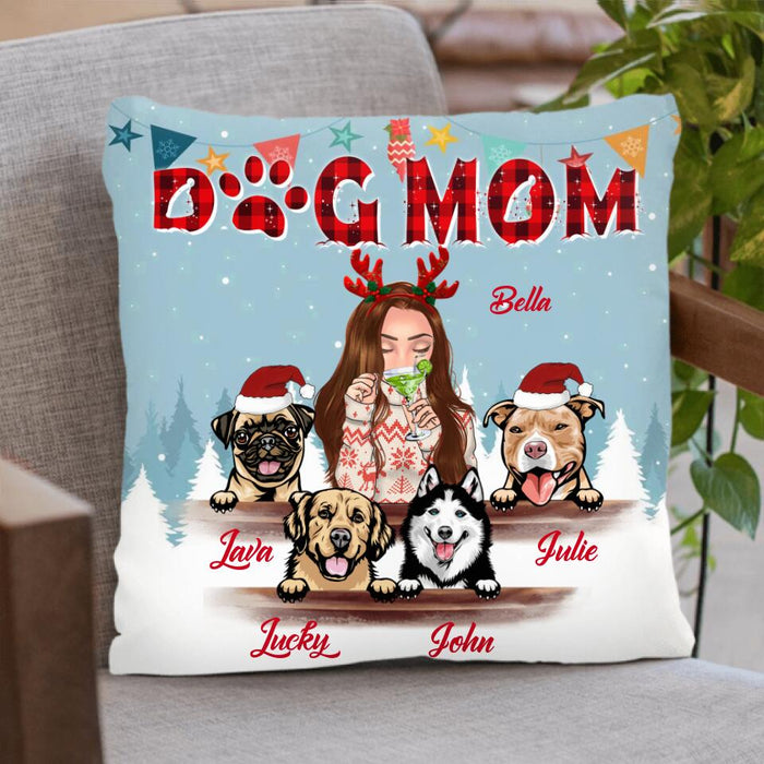 Personalized Pet Mom Xmas Pillow Cover - Up to 4 Pets - Best Christmas Gift For Dog/Cat Lovers - 2T7CRT