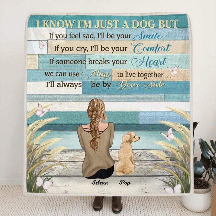 Personalized Dog Mom Quilt/Fleece Blanket/Pillow Cover - Woman With Up to 4 Dogs - Best Gift For Dog Lover - I'll Always Be By Your Side