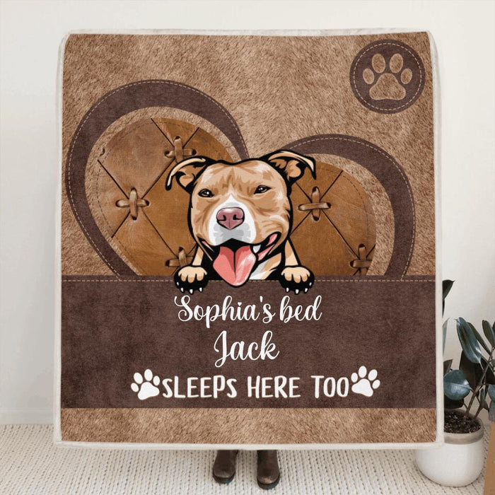 Personalized Pet Quilt/Fleece Blanket/Pillow Cover  - Up to 4 Pets - Best Gift For Dog/Cat Lovers
