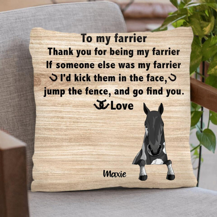 Personalized To My Farrier From Horses Pillow Cover - Up to 4 Horses - Gift Idea For Horse Lover