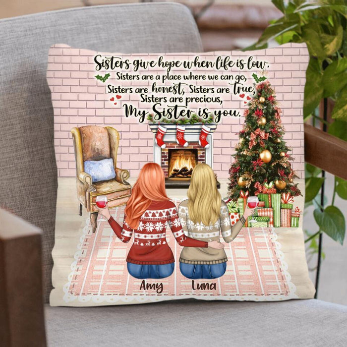 Personalized Sister Quilt/Fleece Blanket And Pillow Cover - Up to 5 Sister - Christmas Gift For Friends/Sisters - My Sister Is You