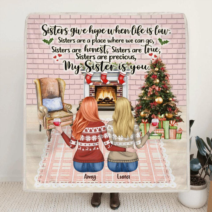 Personalized Sister Quilt/Fleece Blanket And Pillow Cover - Up to 5 Sister - Christmas Gift For Friends/Sisters - My Sister Is You
