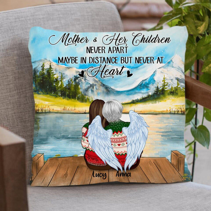 Personalized Mother & Daughter Pillow Cover/Quilt/Fleece Blanket - Mom And Up to 4 Daughters - The Love Between Mother & Her Children Is Forever