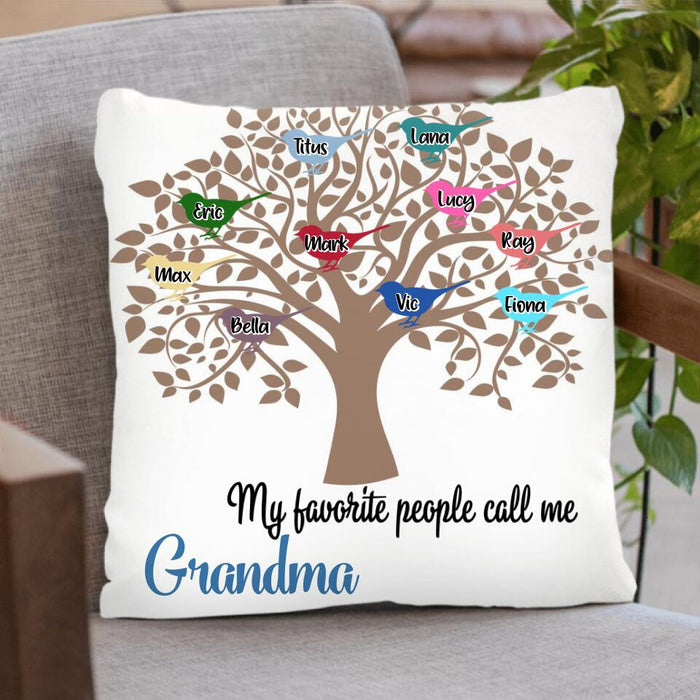 Personalized Family Tree Pillow Cover - Up to 10 Birds - Christmas Gift For Family - My Greatest Blessings Call Me