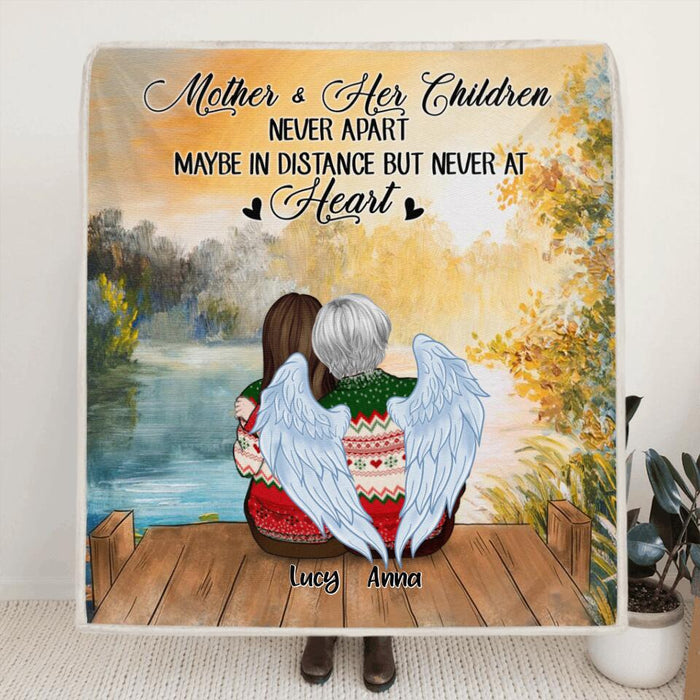 Personalized Mother & Daughter Pillow Cover/Quilt/Fleece Blanket - Mom And Up to 4 Daughters - The Love Between Mother & Her Children Is Forever