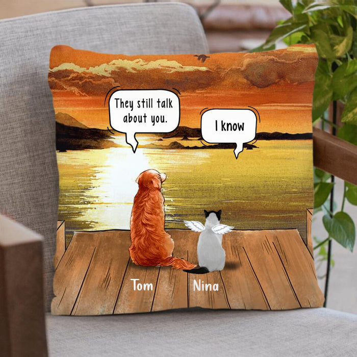 Personalized Memorial Pet Pillow Cover - Up to 5 Pets - Best Gift For Dog/Cat Lover