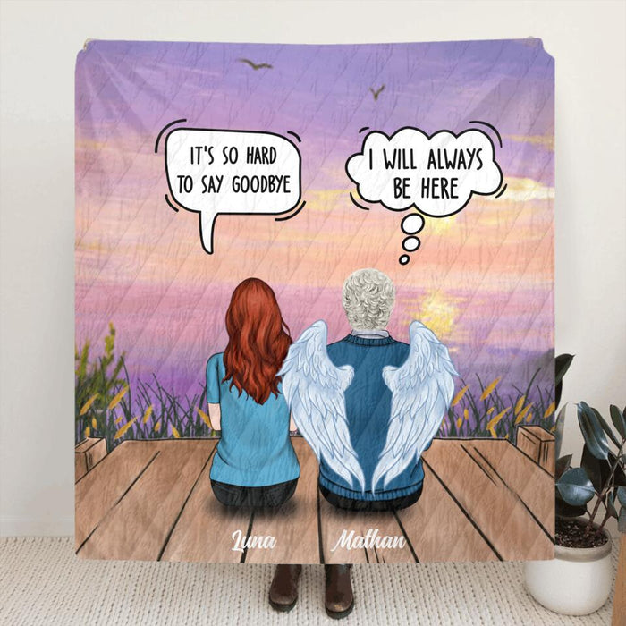 Personalized Memorial Family Quilt/Fleece Blanket/Pillow Cover - Up to 6 People - Memorial Gift For Family