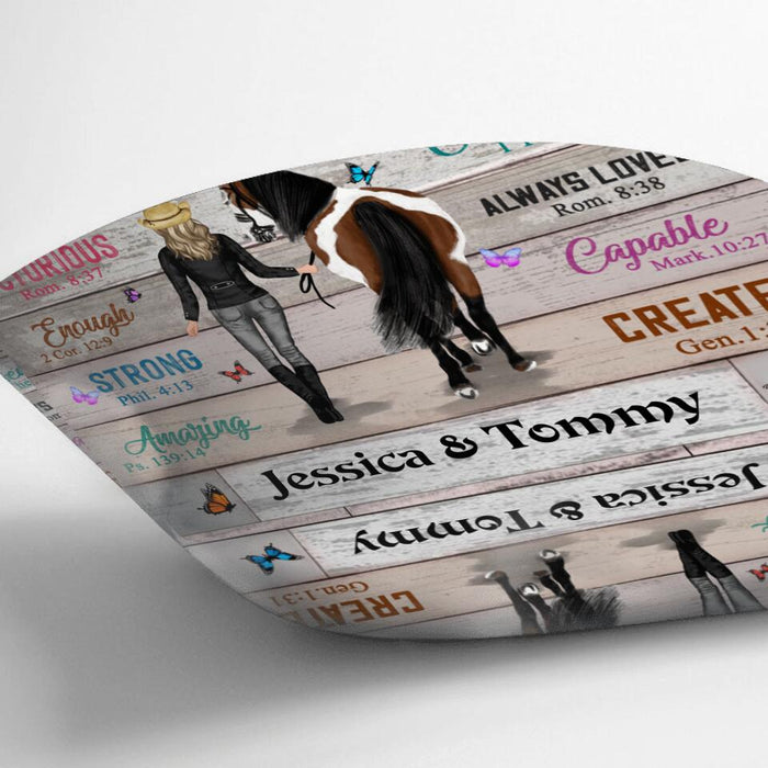 Personalized Christian You're Beautiful Horse Girl Pillow Cover/Quilt/Fleece Blanket - Gift Idea For Horse Lover