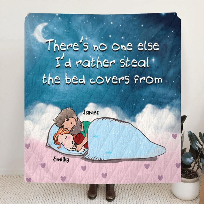 Personalized Couple Sleeping Quilt/Fleece Blanket/Pillow Cover - Best Gift For Couple Valentine's Day