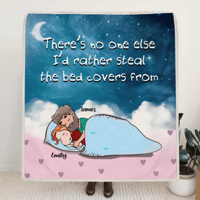 Personalized Couple Sleeping Quilt/Fleece Blanket/Pillow Cover - Best Gift For Couple Valentine's Day