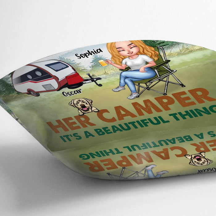 Personalized Camping With Dogs Pillow Cover - Up to 5 Dogs - Best Gift For Dog Lovers - I Like Camping And Dogs And Maybe 3 People