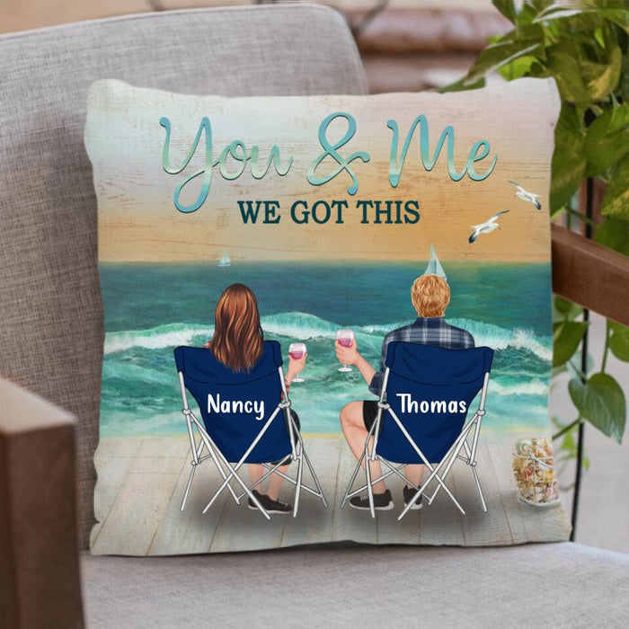 Personalized Family Quilt/Fleece Blanket/Pillow Cover - Best Gift For Couple/Family - You & Me We Got This