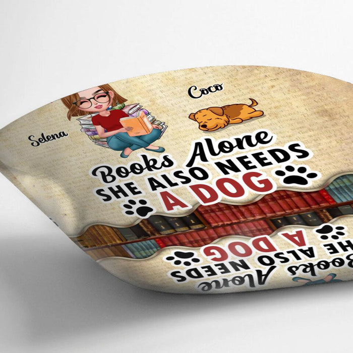 Personalized Reading Girl Pillow Cover - Girl With Up to 4 Pets - Gift Idea For Book/Cat/Dog Lover - Loves Books, Cats And Dogs That Was Me
