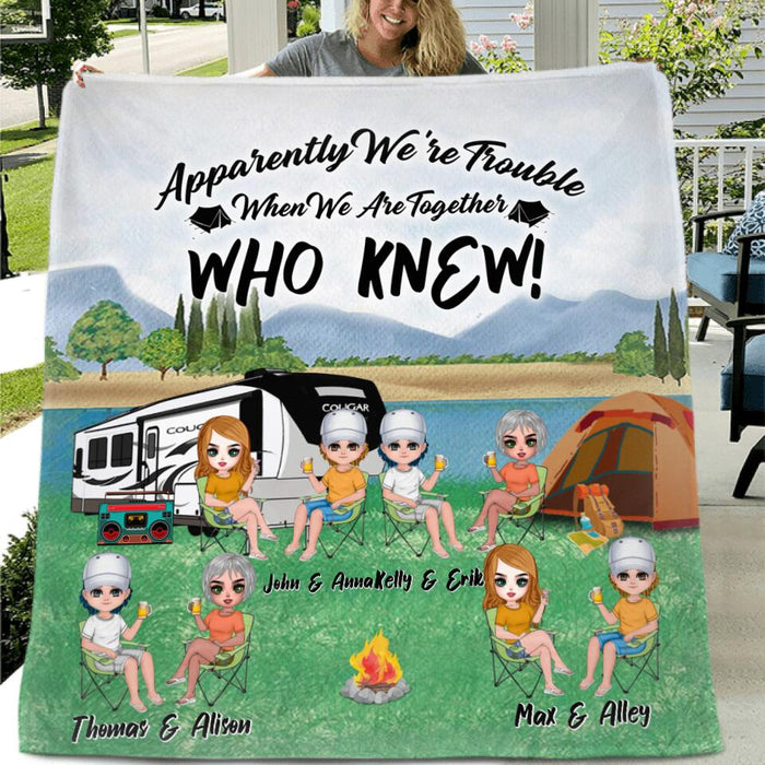Personalized Camping Friends Quilt/Fleece Blanket/Pillow Cover - Up to 8 People - Best Gift For Camping Lovers - Life Is Better When You're Camping With Friends