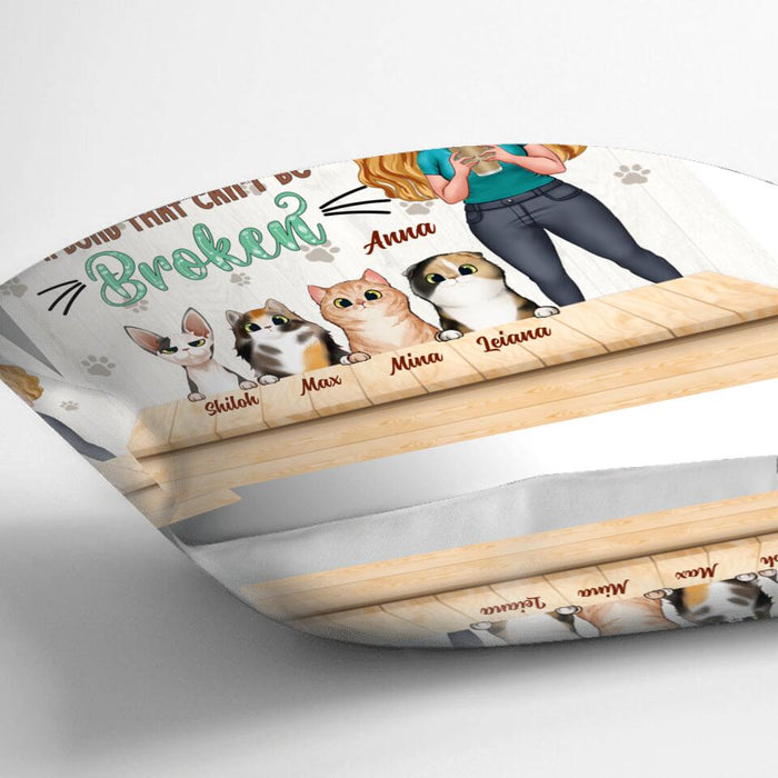 Personalized Cat Mom Chibi Pillow - Gift Idea For Mother's Day/Cat Lovers With Up to 6 Cats - Cat Mom And Fur Baby A Bond That Can't Be Broken