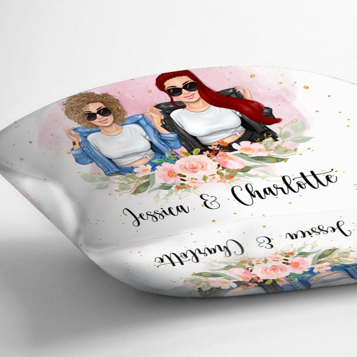 Personalized Bestie Pillow Cover - Gift For Best Friends - We Weren't Sisters By Birth