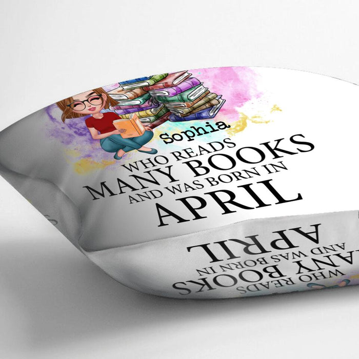 Personalized Old Lady Book Pillow Cover - Gift Idea For Books Lover - Never Underestimate An Old Lady Who Reads Many Books And Was Born In April
