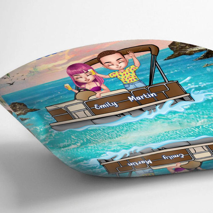 Personalized Pontoon Friend Pillow Cover/Fleece Blanket/Quilt - Up to 4 Friends - Never Take Pontoon Advice From Us You'll Only End Up Drunk