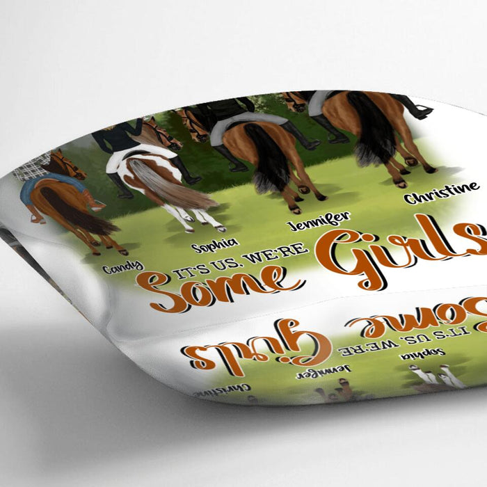 Personalized Riding Horse Friends Quilt/Fleece Blanket/Pillow Cover - Gift for Besties, Horse Lovers - Up to 4 Besties - Apparently we're trouble when we ride together