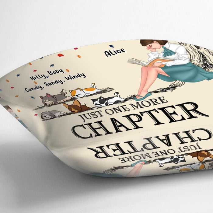 Personalized Reading Girl Pillow Cover/Fleece Blanket/Quilt - Up to 5 Pets - Gift Idea For Book/Dog Cat Lover - Just A Girl Who Loves Book