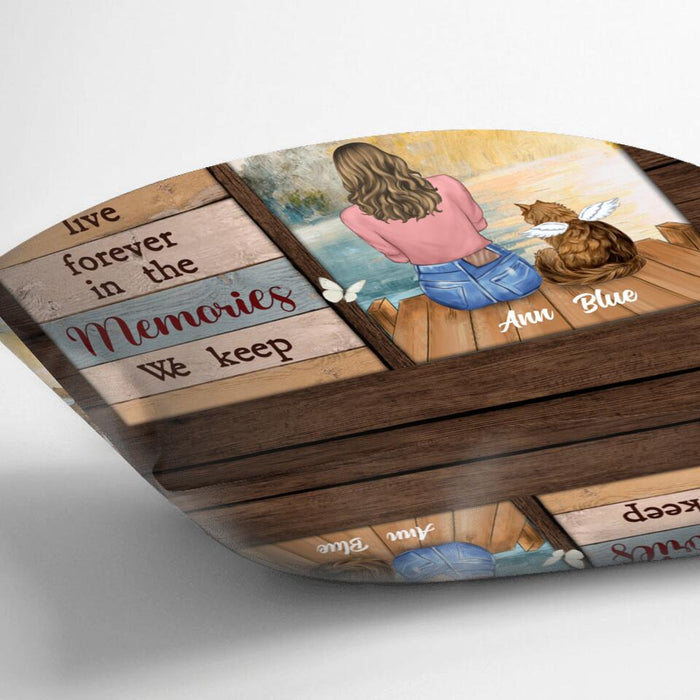 Personalized Pet Memorial Pillow Cover - Adult/Couple With Up to 4 Pets - Memorial Gift Idea For Dog/Cat Lover - Friends Live Forever In The Memories We Keep