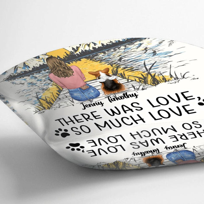 Custom Personalized Memorial Dog Pillow Cover - Up To 5 Dogs - Gift Idea For Dog Lovers - Don't Forget Somewhere Between Hello And Goodbye