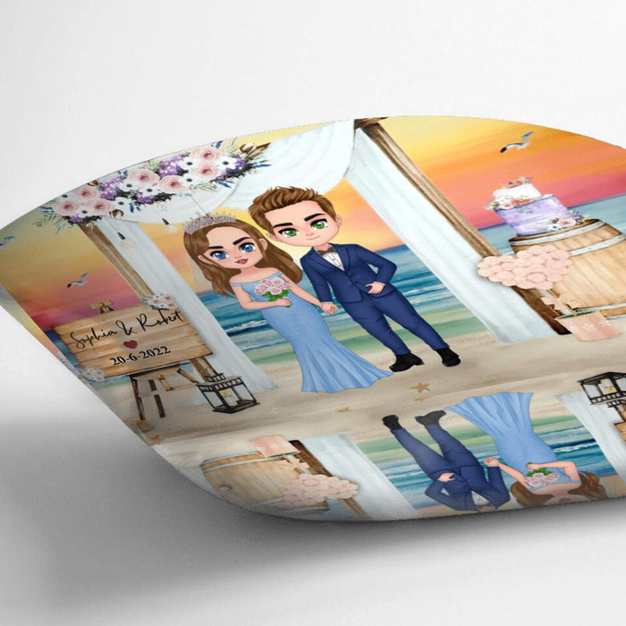Personalized Doll Chibi Wedding Pillow Cover - Gift Idea For Wedding Anniversary/For Her/For Him - You & Me, We Got This